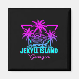 Strand Vaporwave Vakantie Souvenir Jekyll Island 1 Magneet