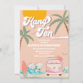 Strand Verjaardags Surf Feest Uitnodiging (Voorkant)