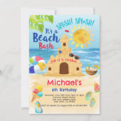 Strand verjaardagsfeestje kaart (Voorkant)