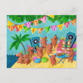 Strand verjaardagsfeestje uitnodiging briefkaart (Voorkant)