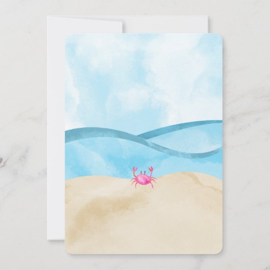 Strand verjaardagsuitnodigingen kaart (Achterkant)