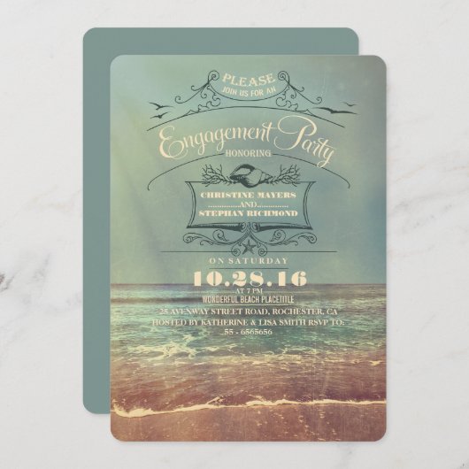 strand verlovingsfeest uitnodigingen