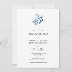 Strand verlovingsfeest uitnodigingen Blauwe Zeesch