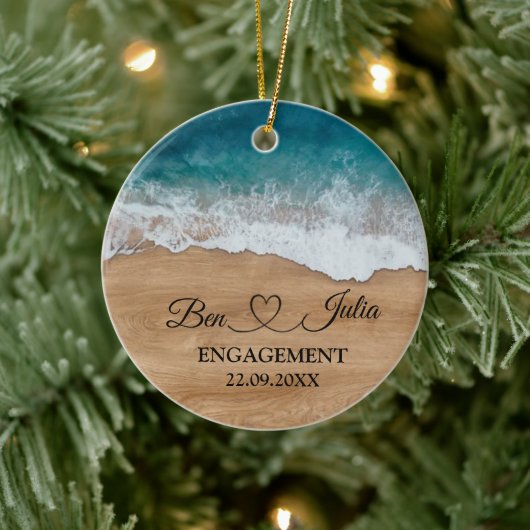 Strand Verlovingsornament Keramisch Ornament (Boom)