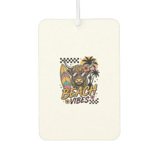 Strand Vibe Hoogland Koe Zomer Vector Kunst_1 Luchtverfrisser
