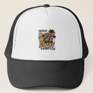 Strand Vibe Hoogland Koe Zomer Vector Kunst_1 Trucker Pet