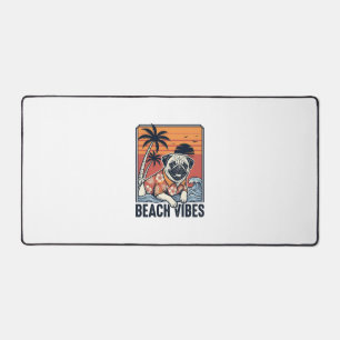 Strand Vibe Pug Vintage Gravure Ontwerp_1 Bureaumat