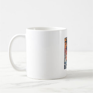 Strand Vibe Pug Vintage Gravure Ontwerp_1 Koffiemok