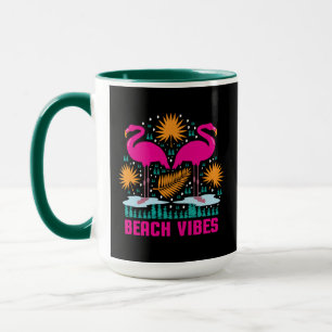 Strand Vibe Roze Flamingo Ontwerp Mok