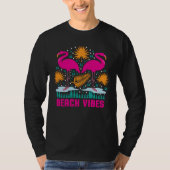 Strand Vibes Pink Flamingos-19501 T-shirt (Voorkant)