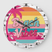 Strand Vibes Sunset Clock Tropical Grote Klok (Voorkant)
