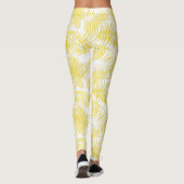 Strand Vibes Tropische Print Geel Wit Leggings (Achterkant)