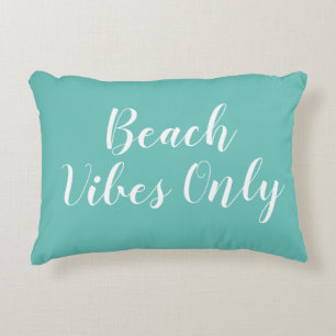 Strand Vibes Turquoise Script accent kussen