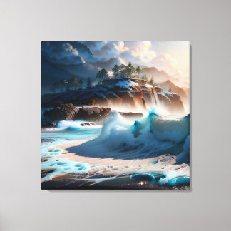 Strand Voor Oceaan Golven Landschap 1 Canvas Afdruk