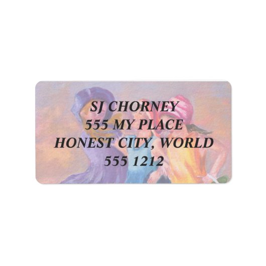 STRAND VRIENDINNEN ADRESETIKETTEN ETIKET (Voorkant)