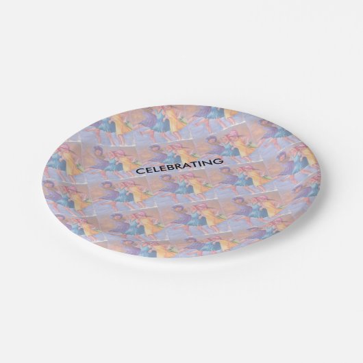 STRAND VRIENDINNEN PAPIEREN BORDJE (Gekanteld)