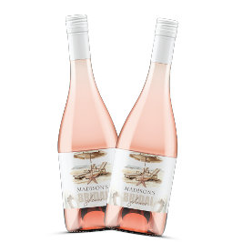 Strand Vrijgezellenfeest gepersonaliseerde pastel Sparkling Wijnetiket