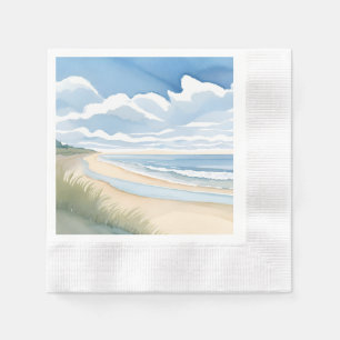 Strand Wandelpad Kust Oceaan Aquarel Servet
