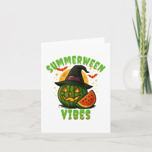 Strand Watermeloen Zomer Vibes Witch Halloween Kaart
