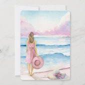 Strand Waterverf Bewaar de data Save The Date (Achterkant)