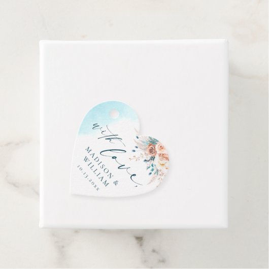 Strand Waterverf bruiloft Bedankjes Labels (In situ)