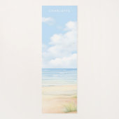 Strand Waterverf gepersonaliseerde naam Yogamat (Achterkant)