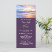 Strand Waterverf Roze Zonsopgang Bruiloft Programma (Staand voorkant)