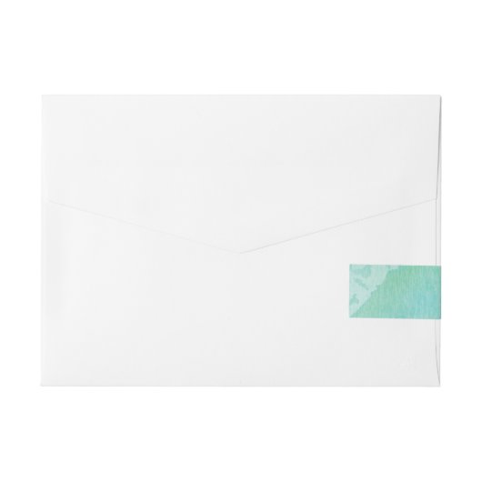 Strand Waterverf Zout Wrap Around Invite Labels Omwikkelbaar Adreslabel (Achterkant)