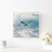 Strand Waves thema Schilderen Vierkante Klok (Huis)