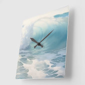 Strand Waves thema Schilderen Vierkante Klok (Hoek)