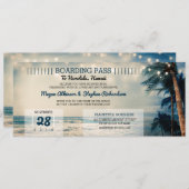  Strand Wedding Boarding Pass Ticket Wedding Kaart (Voorkant / Achterkant)