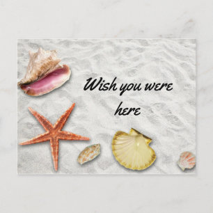 Strand Wens je hier was / Reizen Vakantie Briefkaart