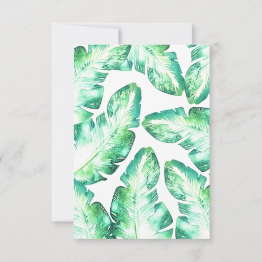 Strand wit en groen tropisch bladeren tafelnummer (Achterkant)