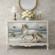 Strand Witte Paard Decoupage