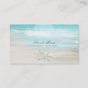 Strand Witte Zeester Elegante Zomer Chic Tropisch Visitekaartje