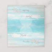 Strand Witte Zeester Elegante Zomer Tafel Nummer (Buitenkant ongevouwen)