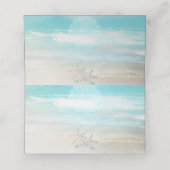 Strand Witte Zeester Elegante Zomer Tafel Nummer (Binnenkant ongevouwen)