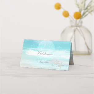 Strand Witte Zeester Elegante Zomer Tafelkaart