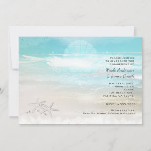 Strand Witte Zeester Elegante Zomer Uitnodigingen