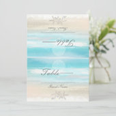 Strand Witte Zeester Zomer Trouwtafel Nummers Kaart (Staand voorkant)