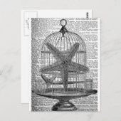 strand woordenboek print steampunk Birdcage Starfi Briefkaart (Voorkant / Achterkant)