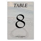 Strand Zand Hart Bruiloft Receptie Kaart (Achterkant)