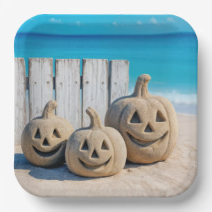 Strand Zand Jack o' Lanterns Papieren Bordje