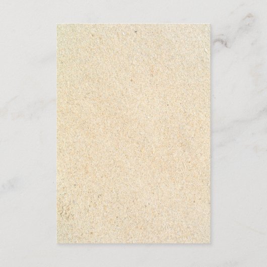 Strand Zand Kasteel Bruiloft Details Informatiekaartje (Achterkant)