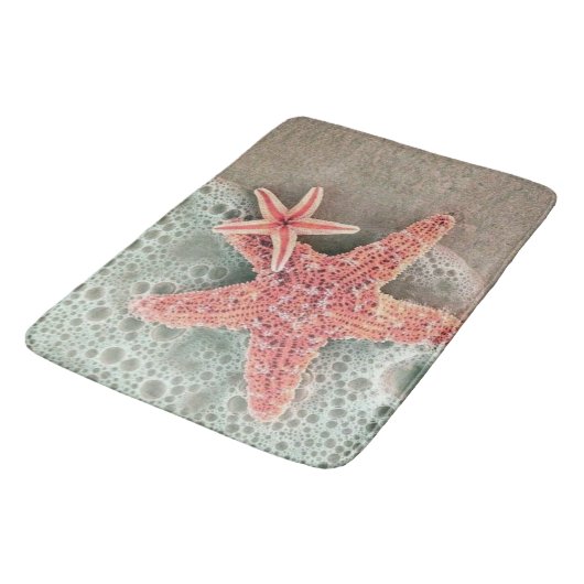 strand zand met zeestervis badmat (Gekanteld)