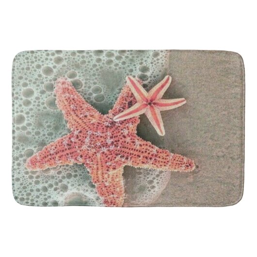 strand zand met zeestervis badmat (Voorkant)