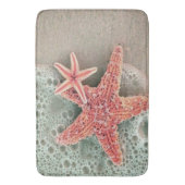 strand zand met zeestervis badmat (Voorkant Verticaal)