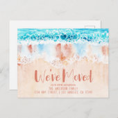 Strand Zand Nieuw adres Briefkaart (Voorkant / Achterkant)