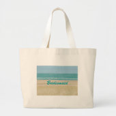 Strand Zand Ocean Scène Bruidsmeisje of Bruid Grote Tote Bag (Voorkant)