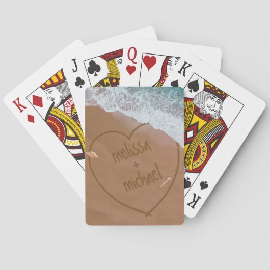  strand zand schrijven koppels pokerkaarten (Achterkant)